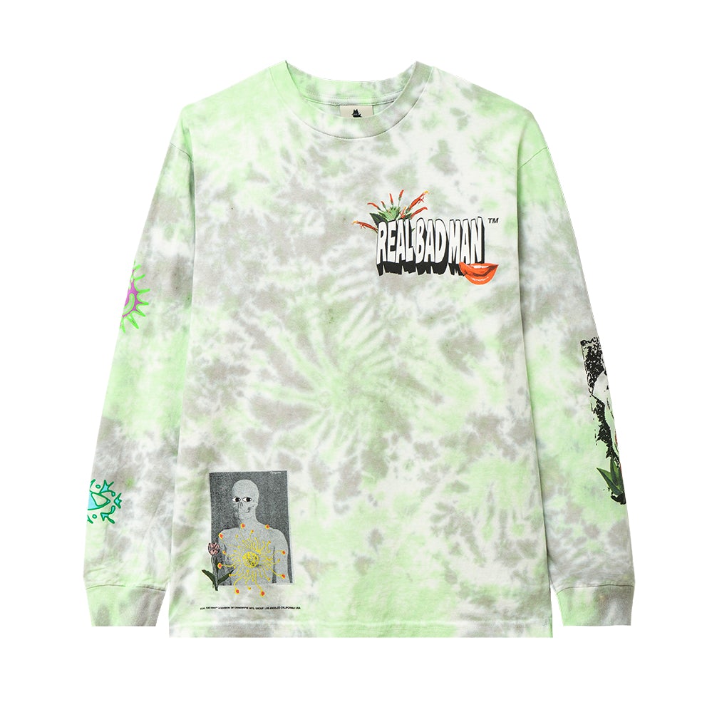 real bad man rbm 7064 from outer space ls tee aquayellow tie dye