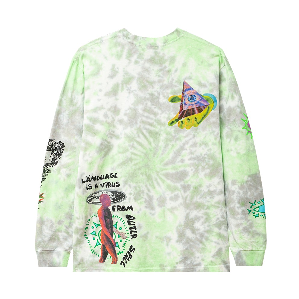 real bad man rbm 7064 from outer space ls tee aquayellow tie dye