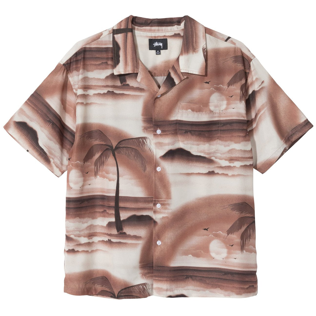 stussy 1110096 island shirt brown