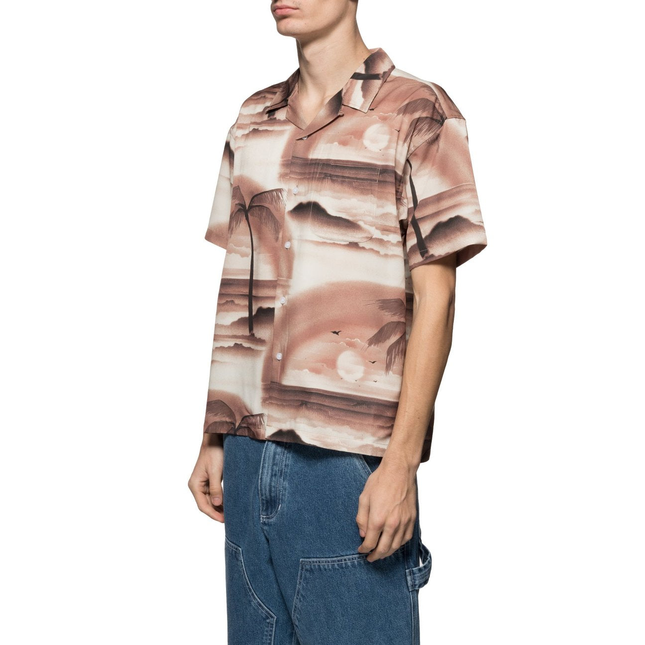 stussy 1110096 island shirt brown