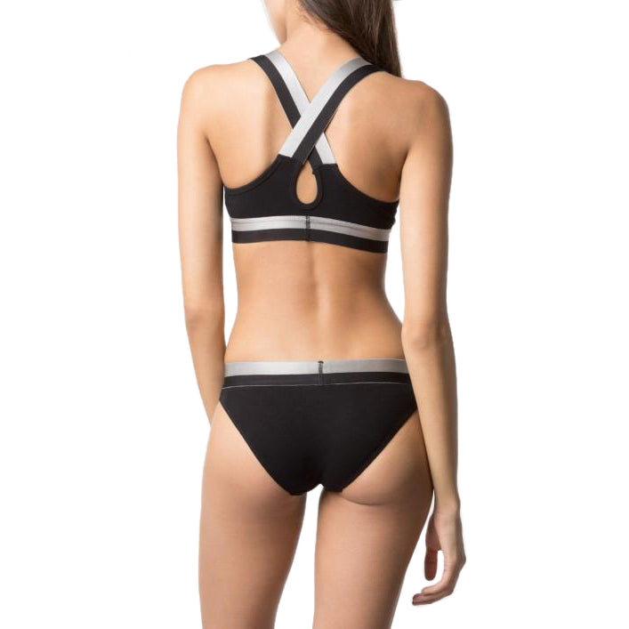 STÜSSY STÜSSY METALLIC BAND CROSS BACK TOP // BLACK