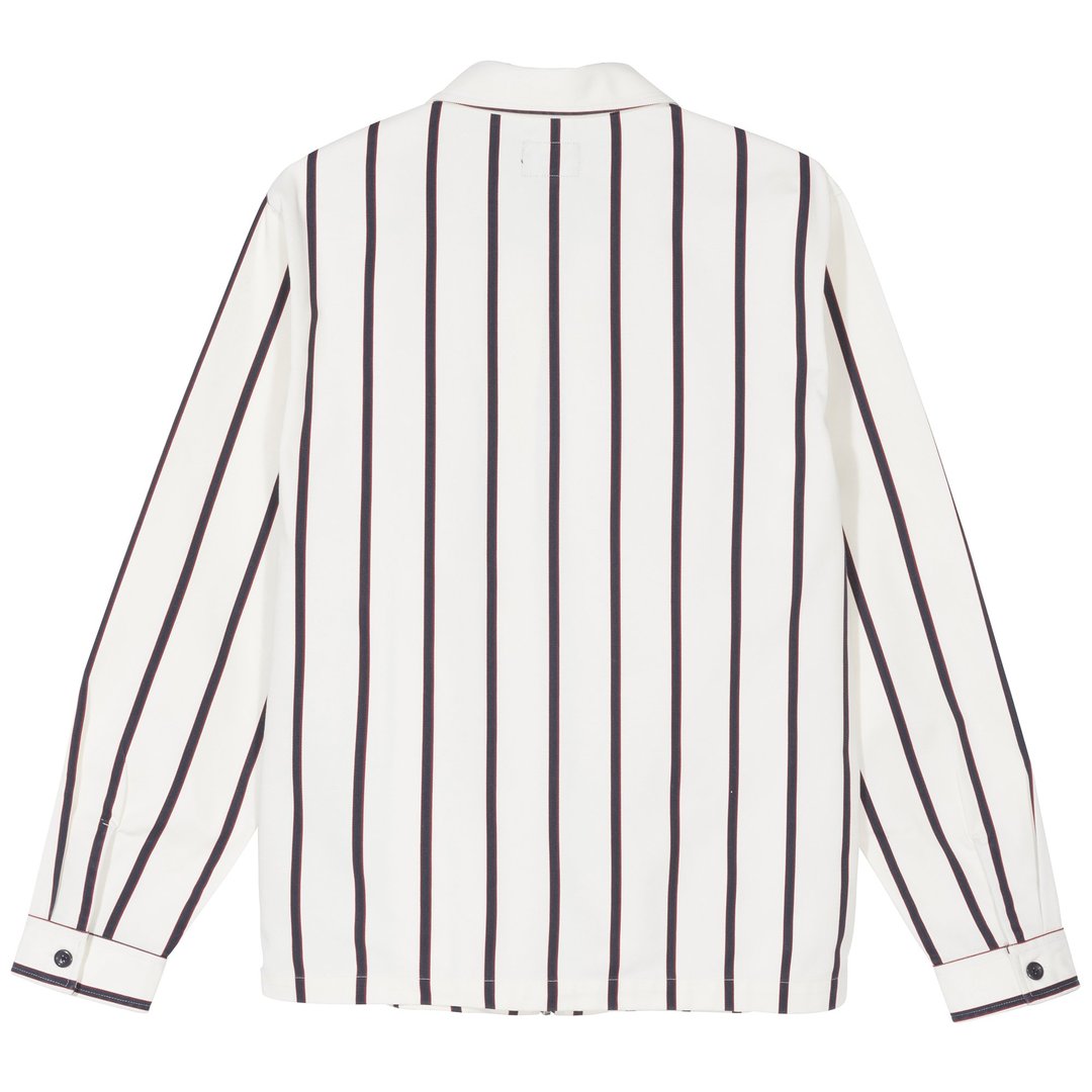stussy 1110092 zip up work shirt stripe