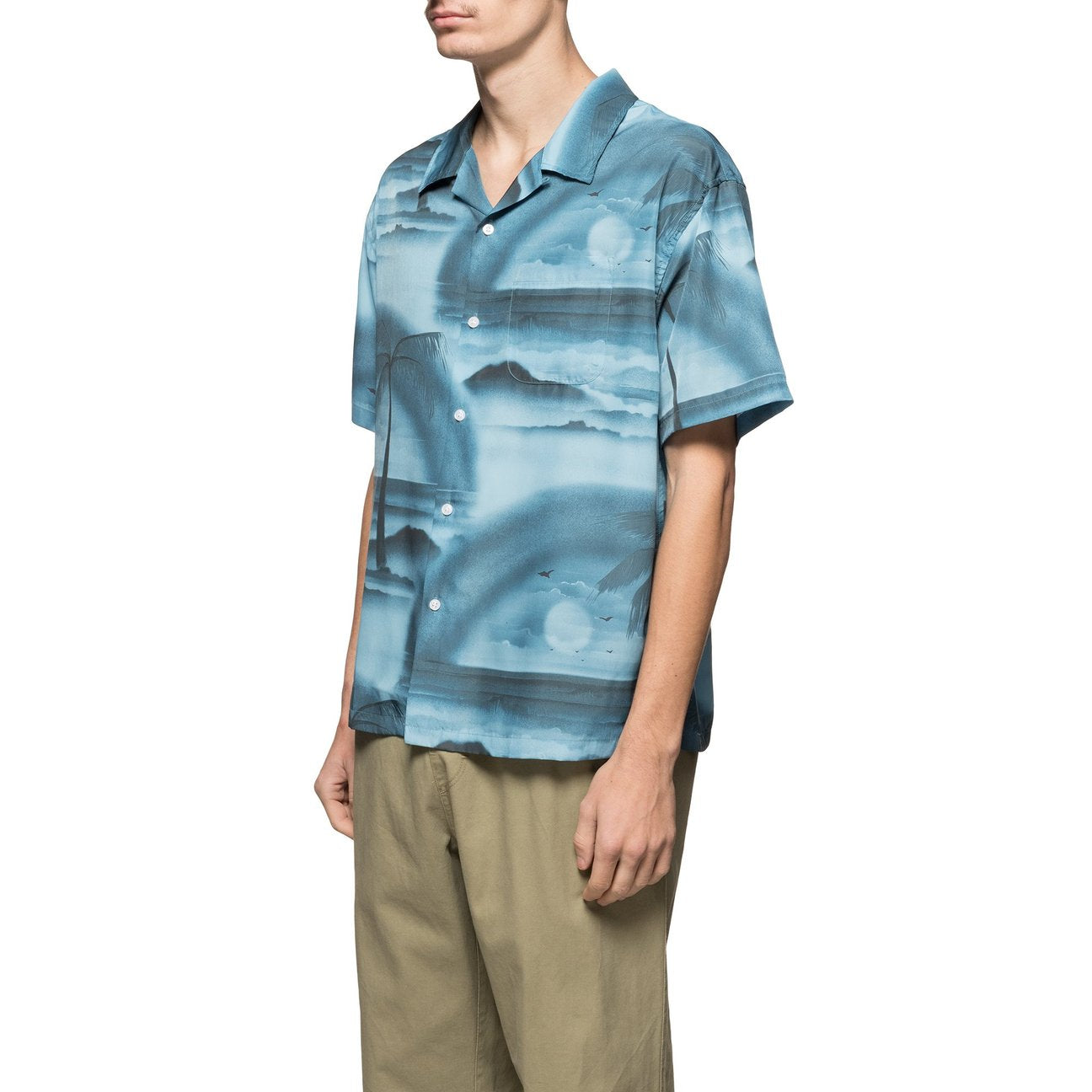 stussy 1110096 island shirt steel