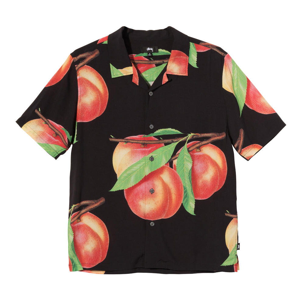 stussy 1110159 peach pattern shirt black