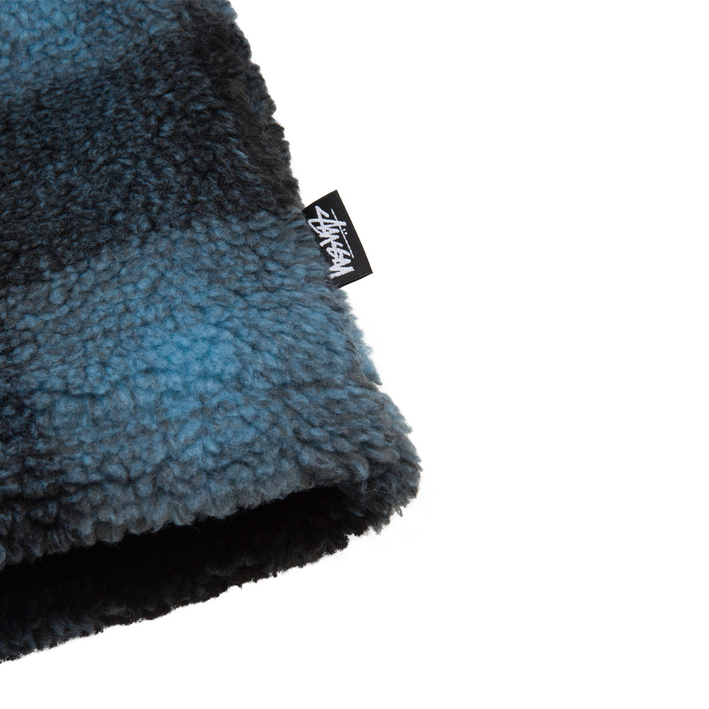 stussy 1110224 shadow plaid sherpa zip shirt blue