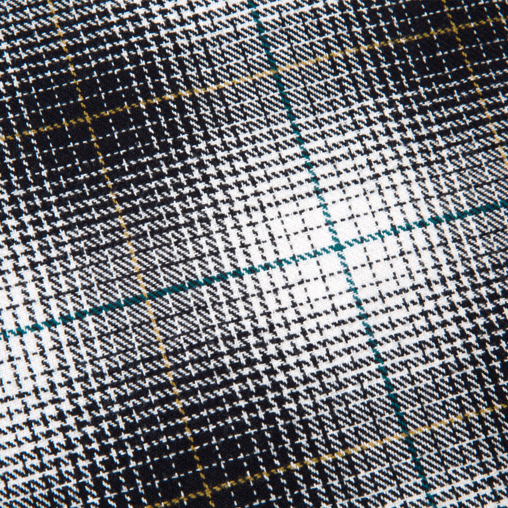 stussy 1110238 paul shadow plaid zip shirt black