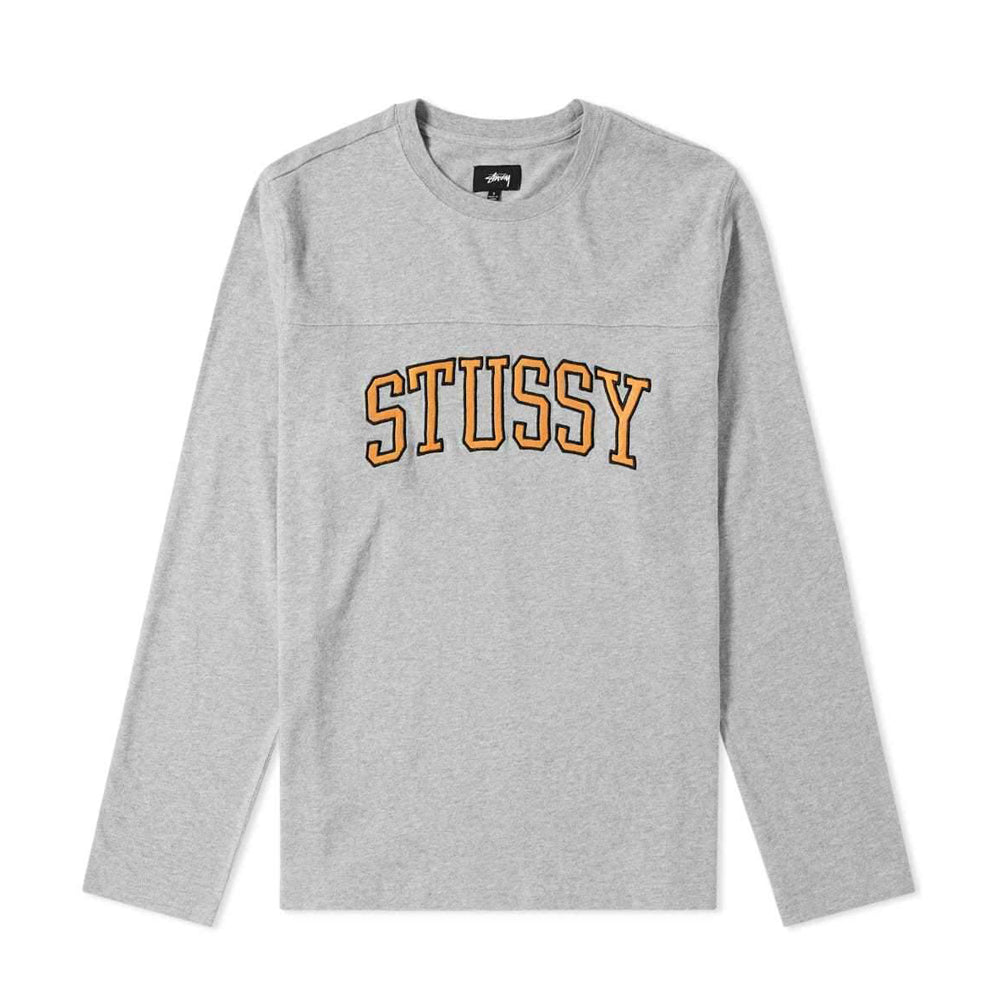 stussy 1140091 kent football ls jersey grey heather