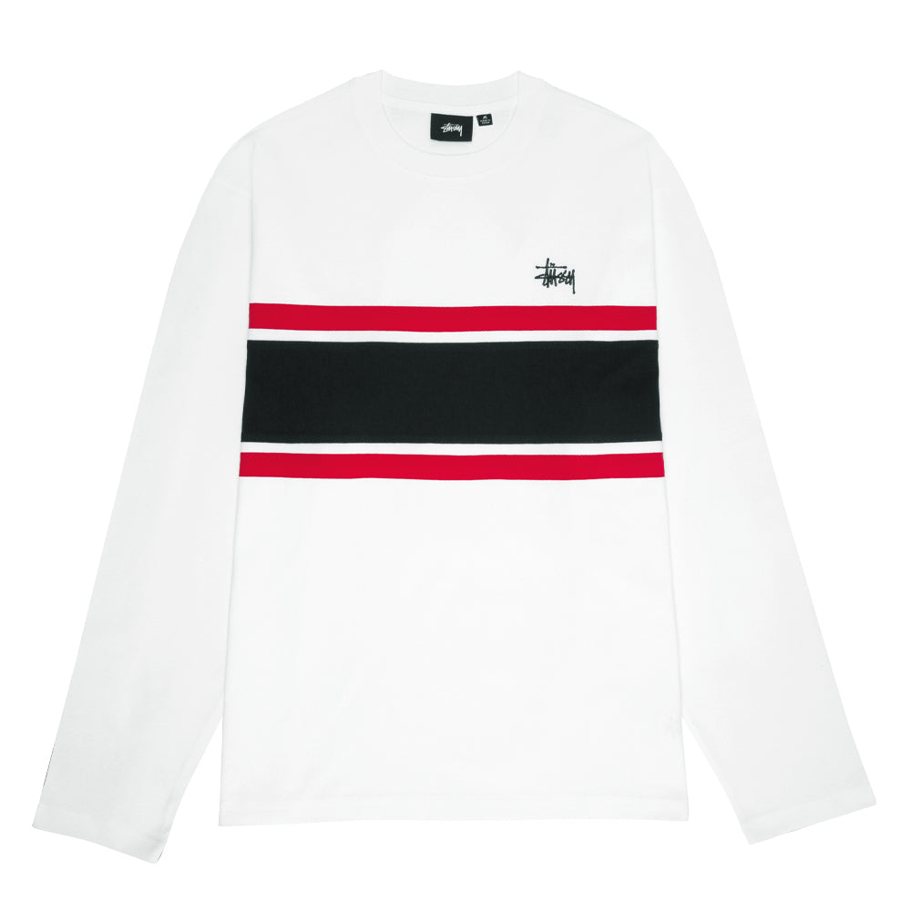 stussy 1140302 color block ls crew off white