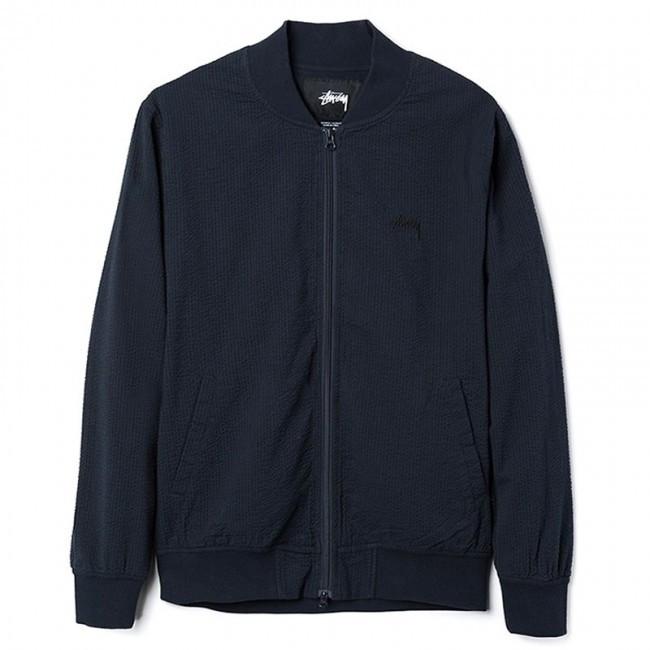 STÜSSY STÜSSY SEERSUCKER BOMBER // NAVY