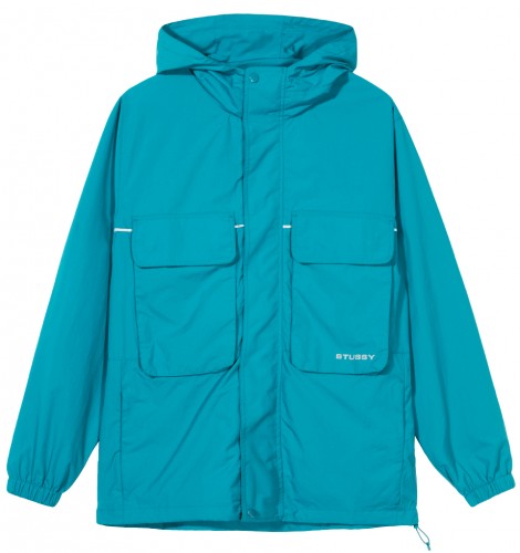 stussy 115413 big pocket shell jacket teal