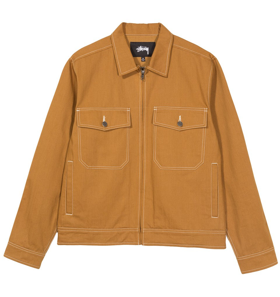 stussy 115435 overdyed garage jacket lemon