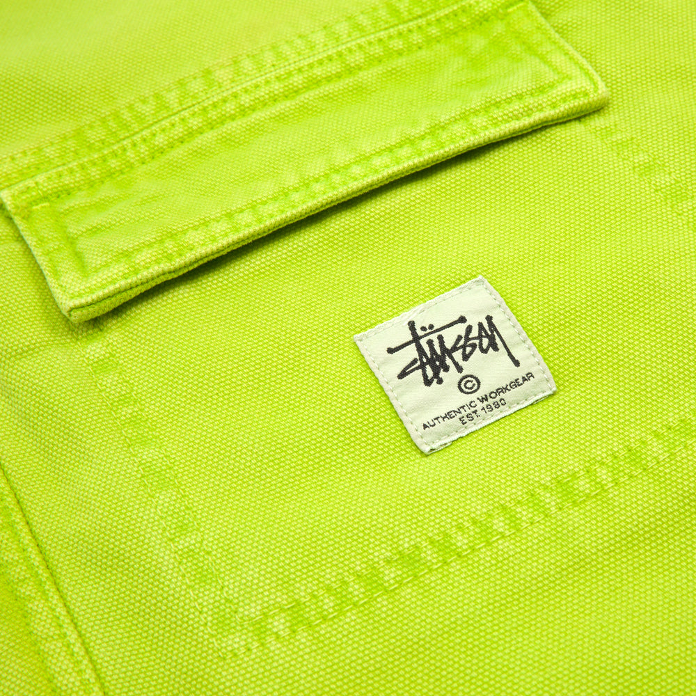 stussy 115589 washed canvas shop jacket lime
