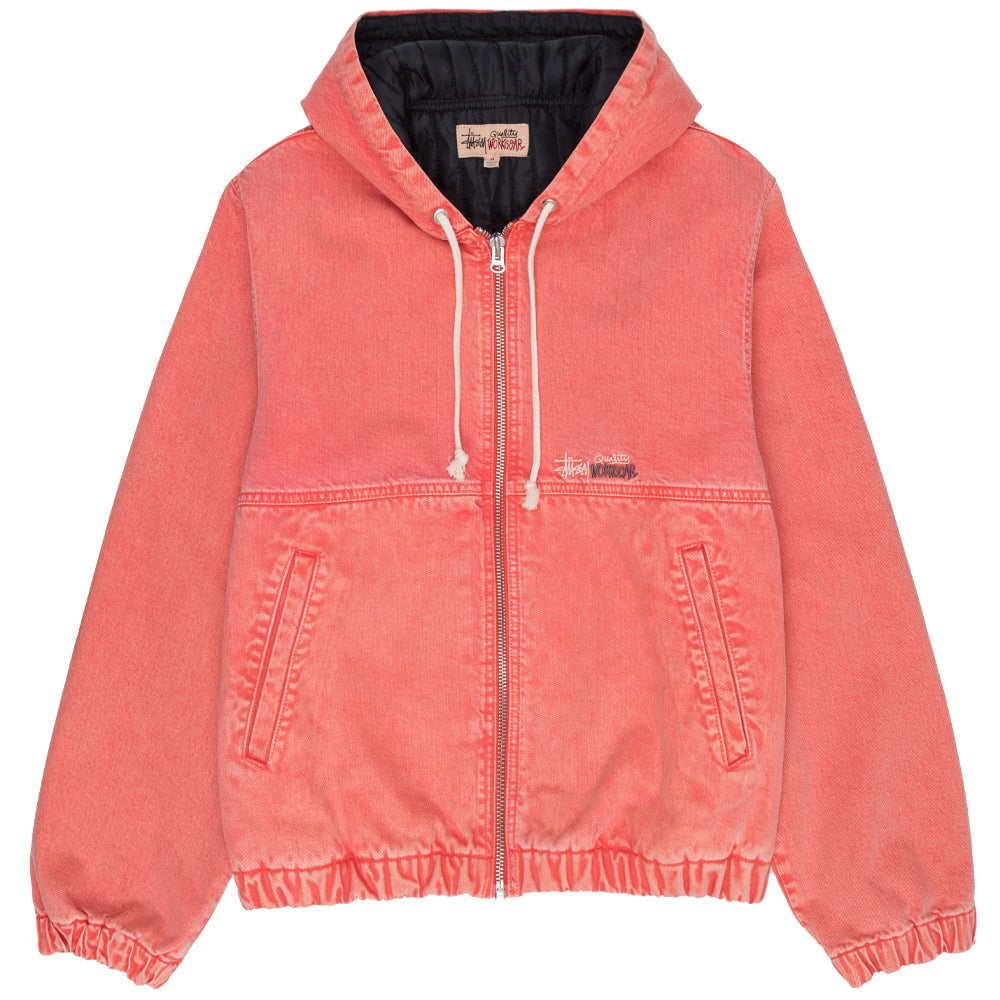 stussy 115689 double dye work jacket faded red