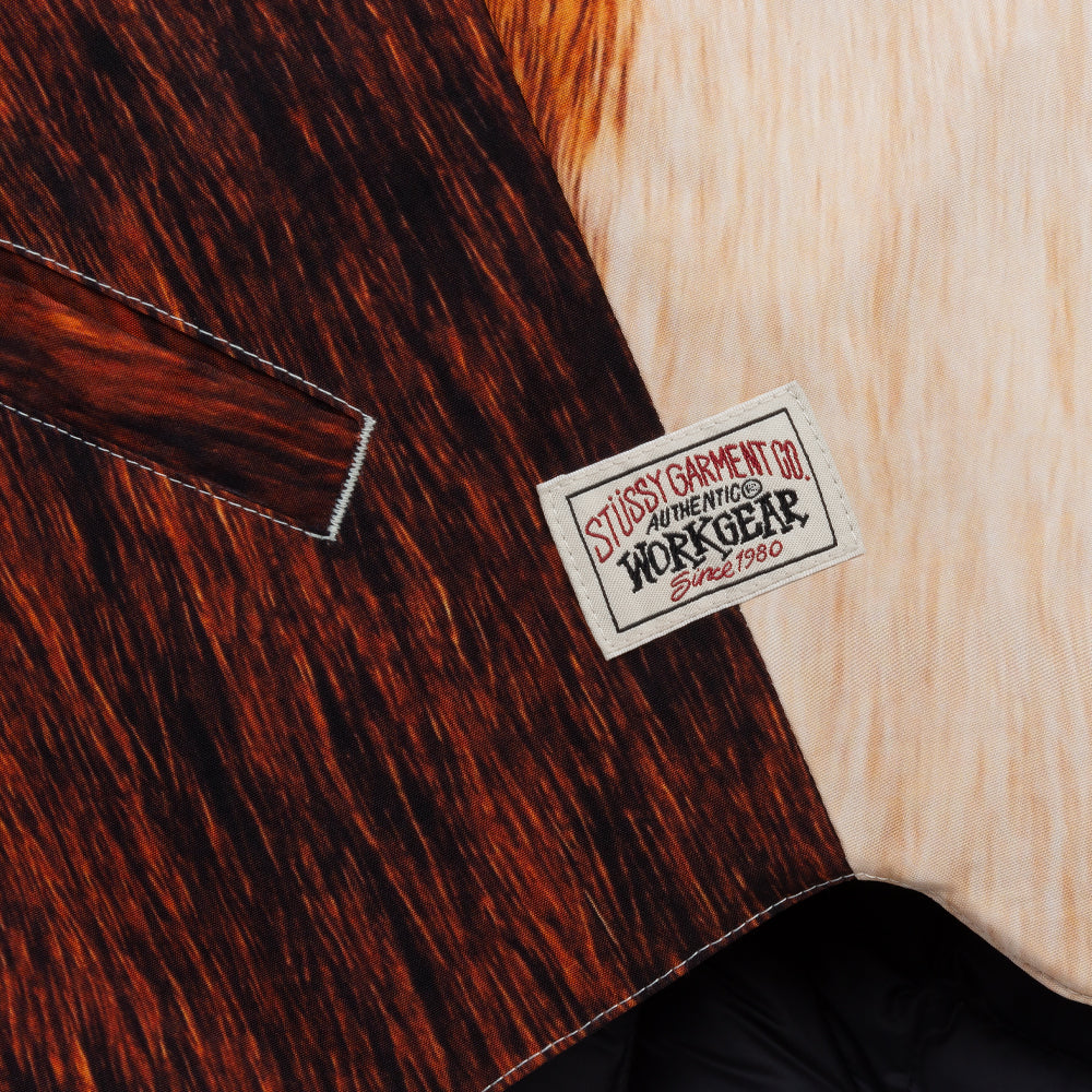 stussy 115695 reversible quilted vest cowhide