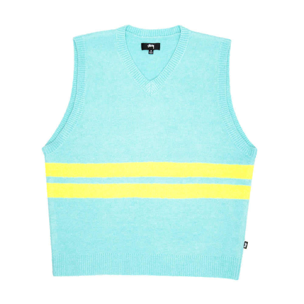 stussy 117119 brushed mohair vest seafoam
