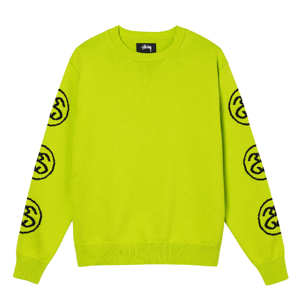 stussy 117133 ss link sweater lime
