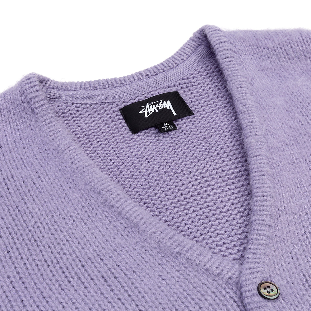 stussy 117163 brushed cardigan lavender