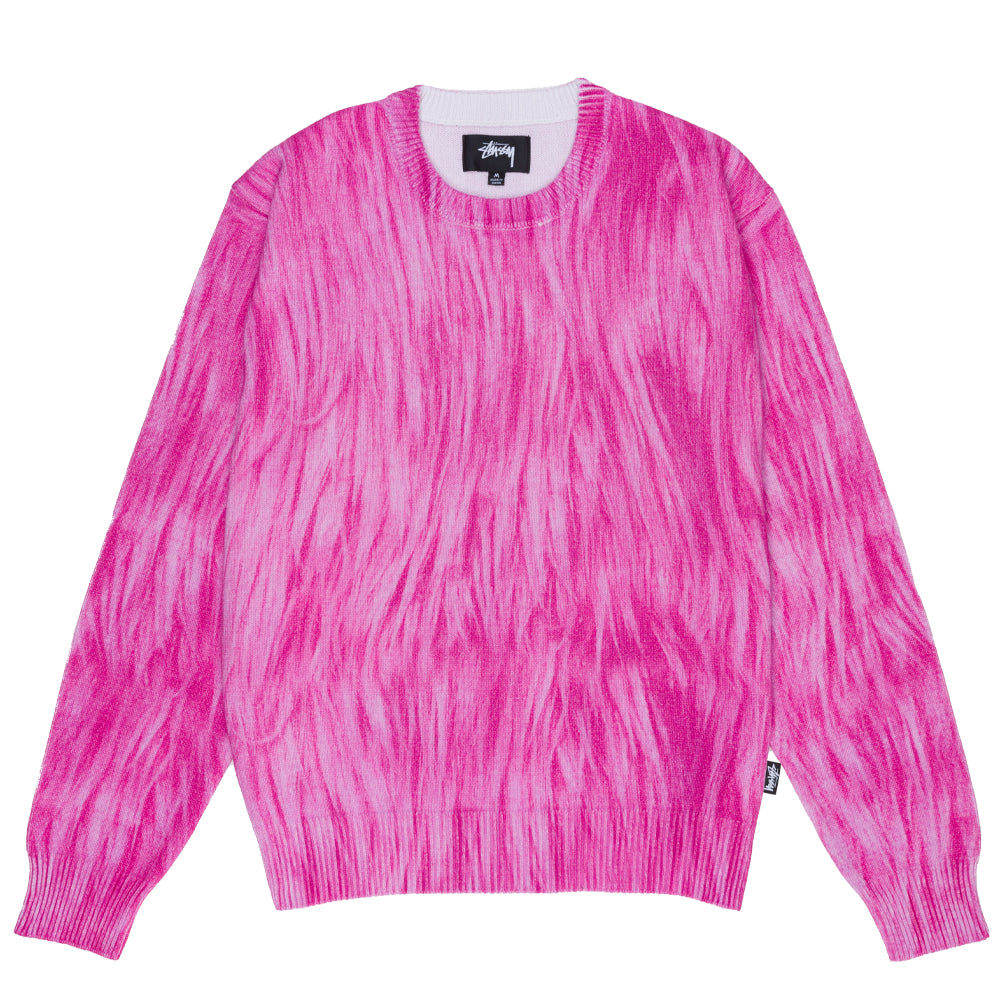 stussy 117171 printed fur sweater pink
