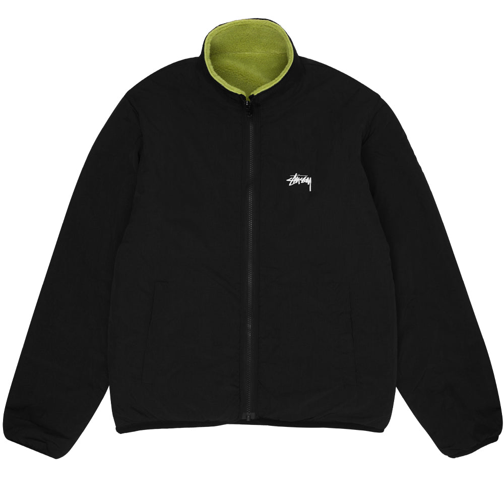 stussy 118520 sherpa reversible jacket moss green
