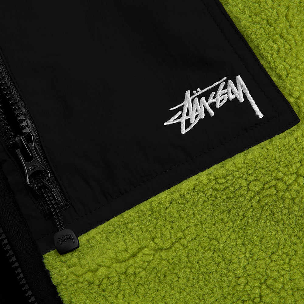 stussy 118520 sherpa reversible jacket moss green