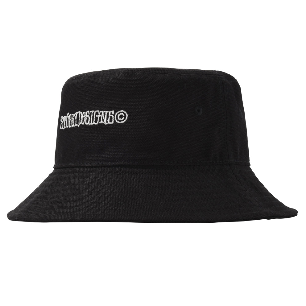 stussy 1321043 canvas wide brim bucket hat black