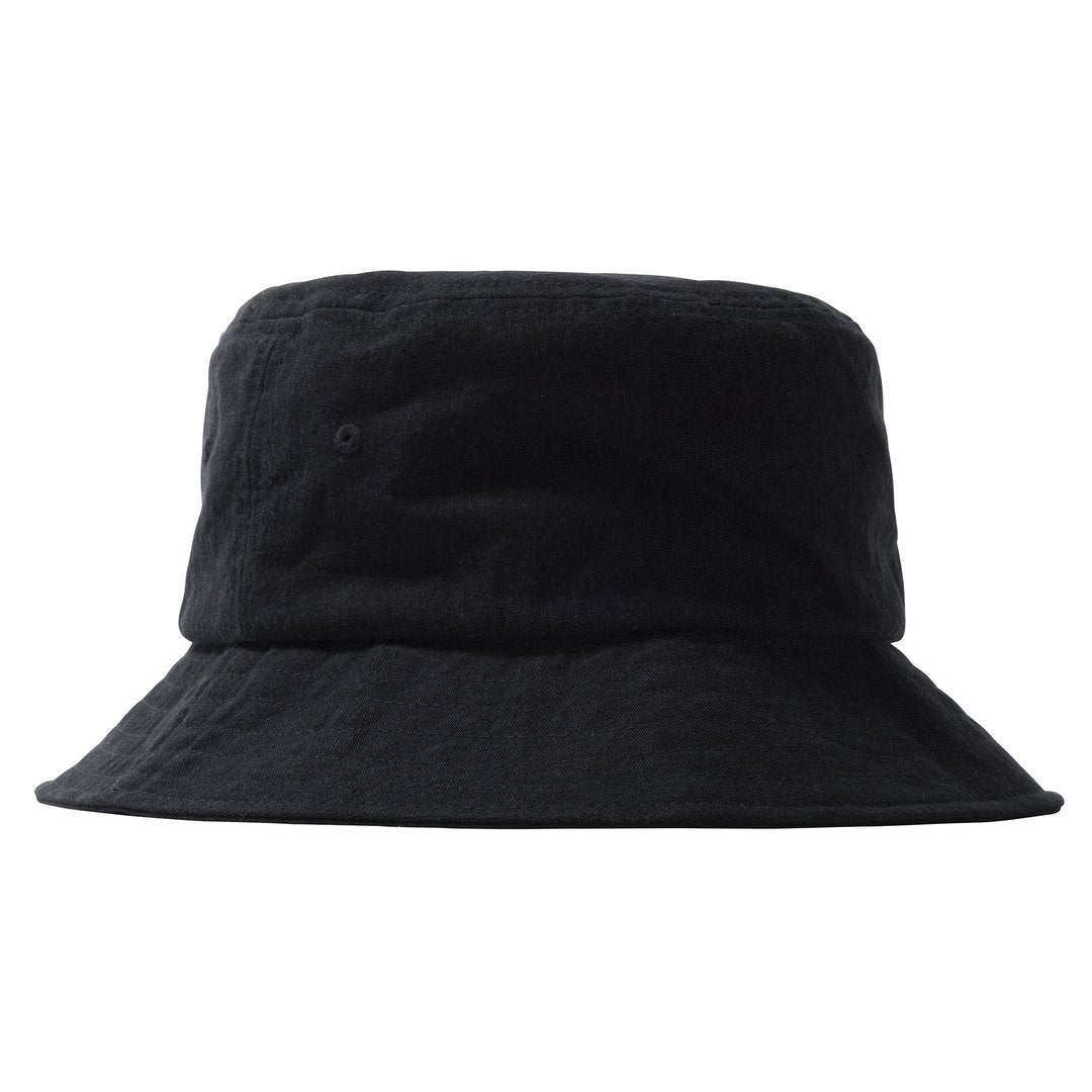 stussy 132967 big logo canvas bucket hat black