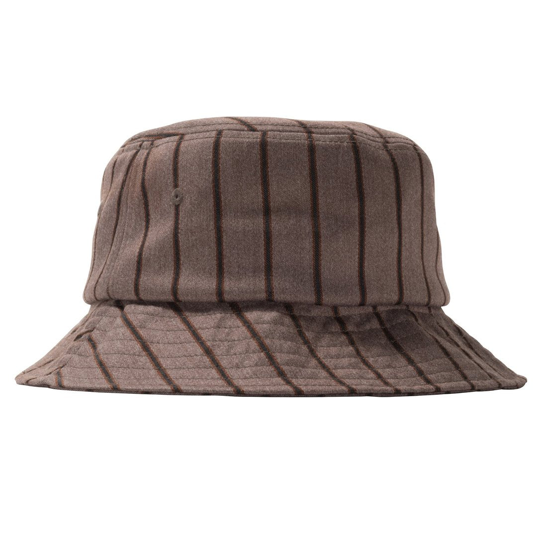 stussy 132968 big logo striped bucket hat brown