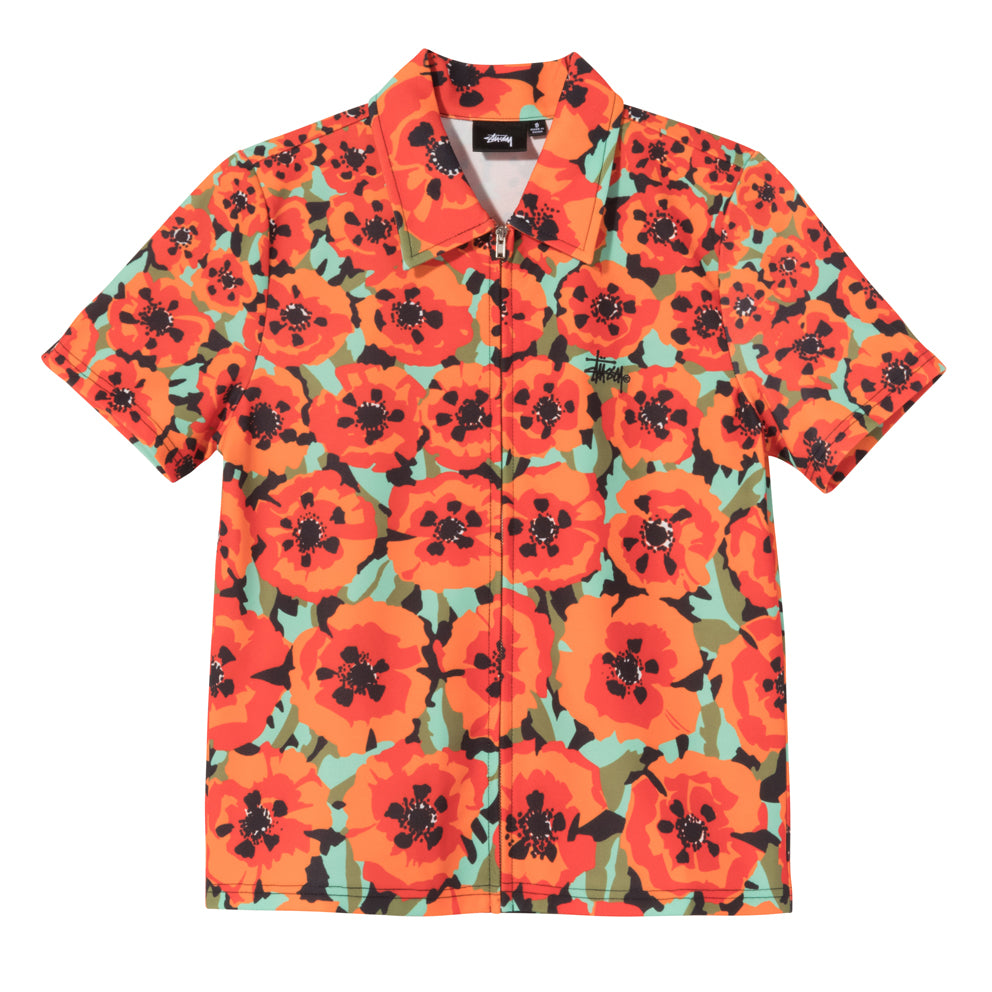 STÜSSY STÜSSY ORLY ZIP SHIRT // ORANGE MULTI