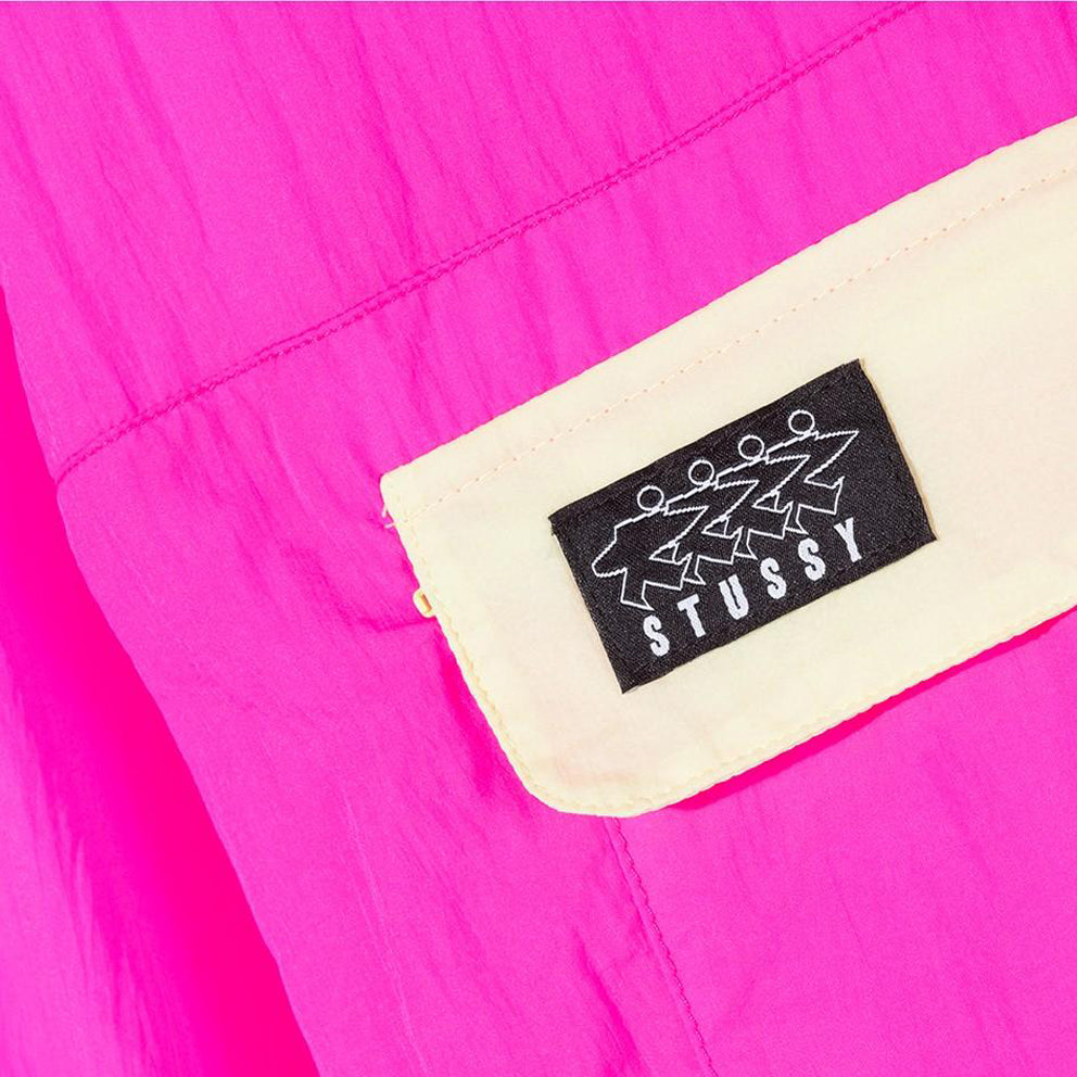 stussy 215103 aydin nylon crinkle anorak pink