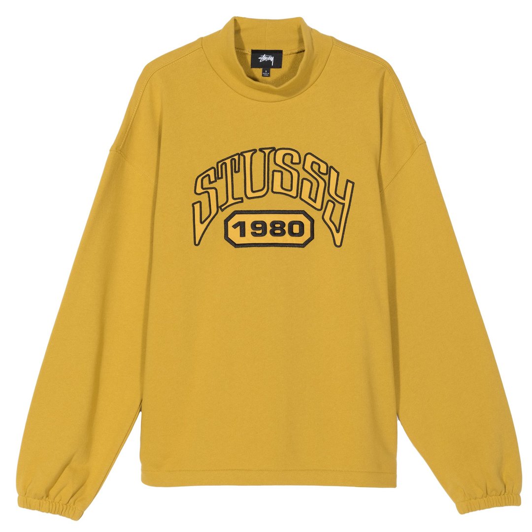 stussy 218098 tribute terry mock neck mustard