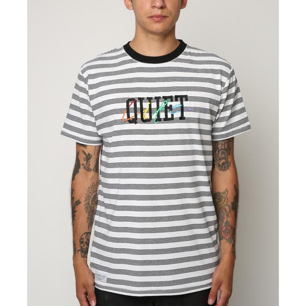 the quiet 20spd1 1114 stp life rainbow embroidered ss tee stripe