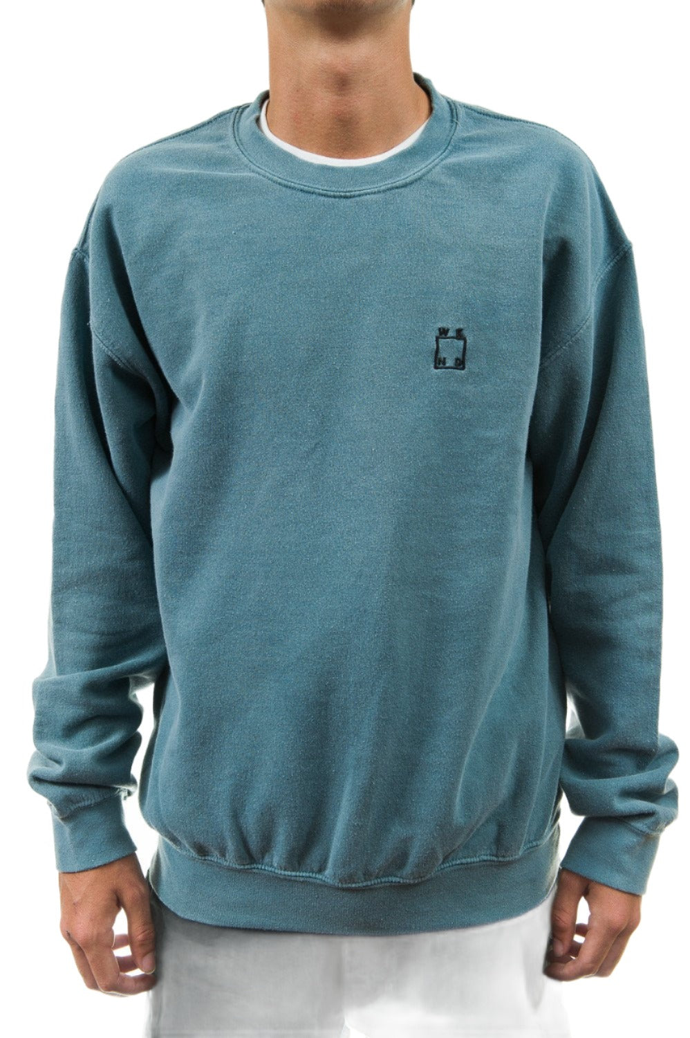wknd 7497 overdyed logo crewneck jade