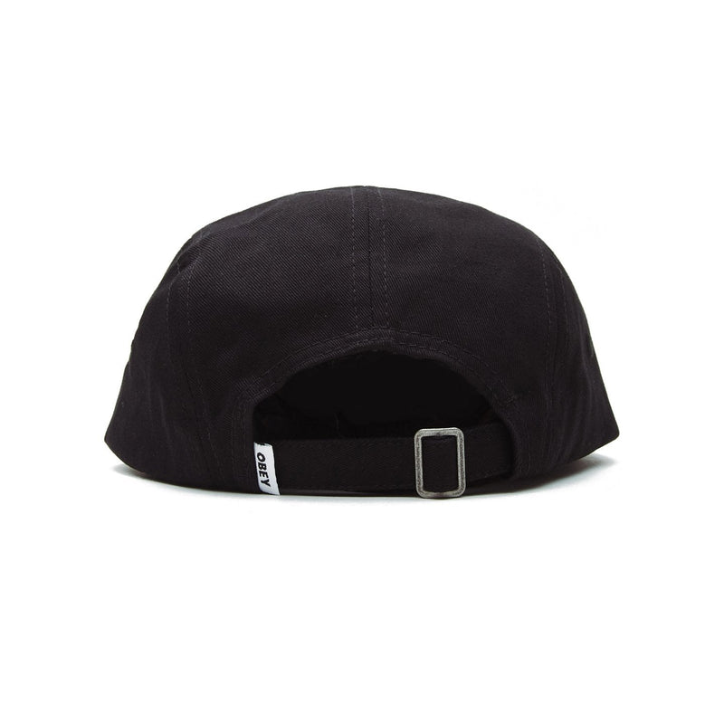 OBEY BOLD LABEL ORGANIC 5 PANEL HAT // BLACK