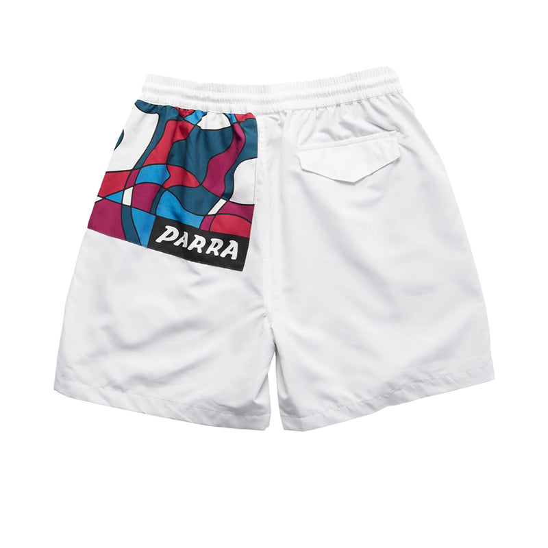 by parra 50120 sports trees swim shorts white
