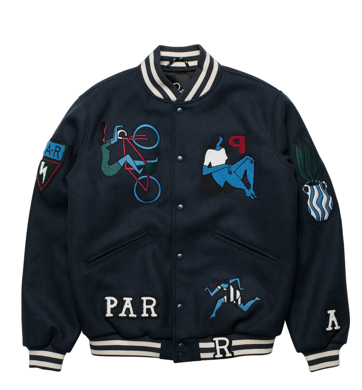 by parra 50140 run sit & bike varsity jacket navy blue
