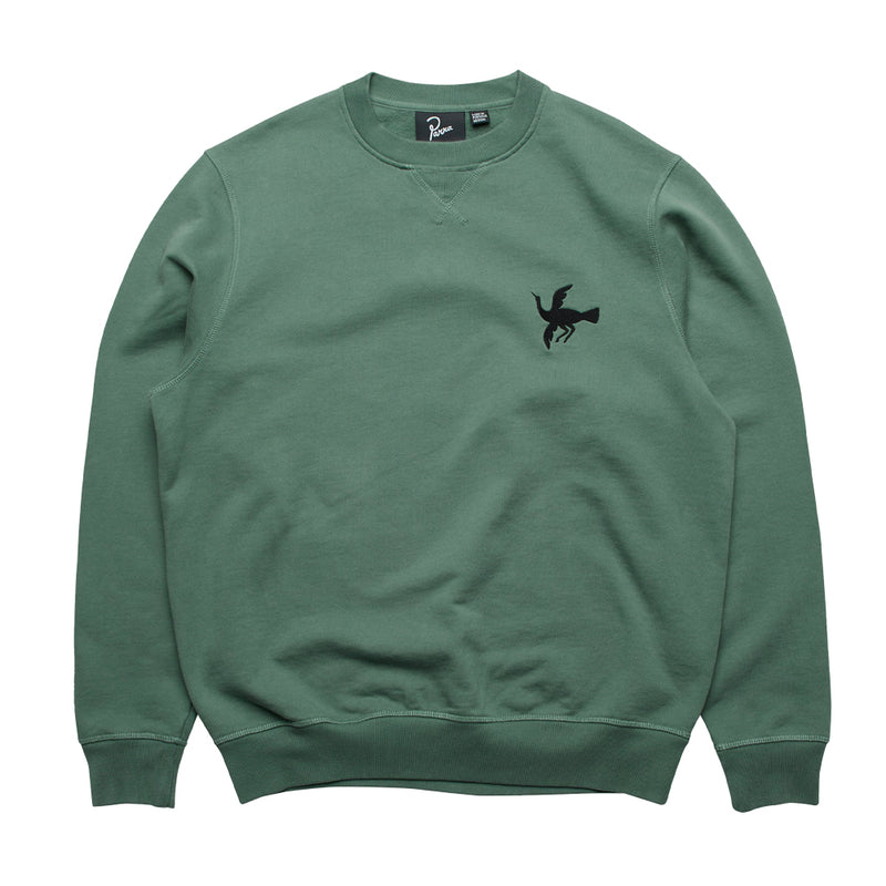 by parra 50216 snaked by a horse crew neck sweatshirt pine green