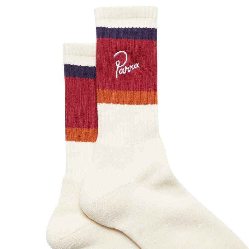 by parra 50255 script logo crew socks off white