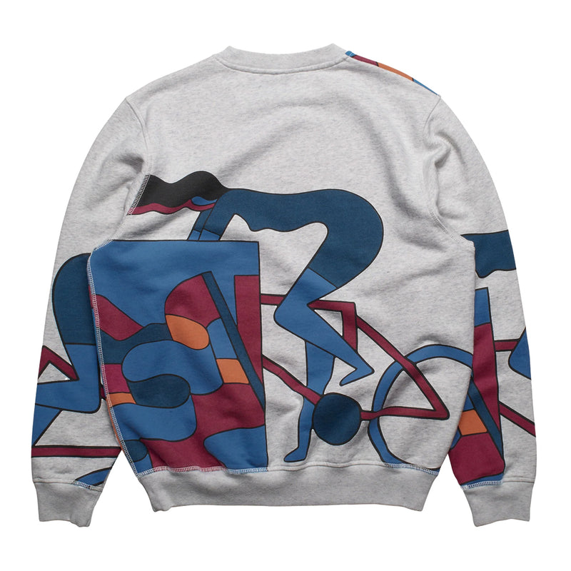 by parra 50310 etappe 17 crew neck sweatshirt heather grey