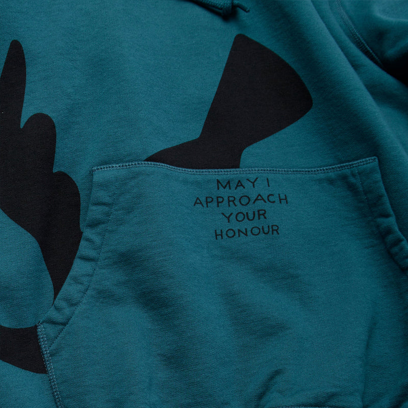 by parra 50415 clipped wings hooded sweatshirt deep sea green