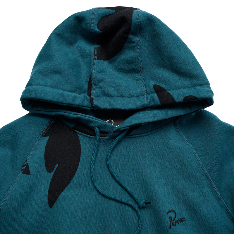 by parra 50415 clipped wings hooded sweatshirt deep sea green