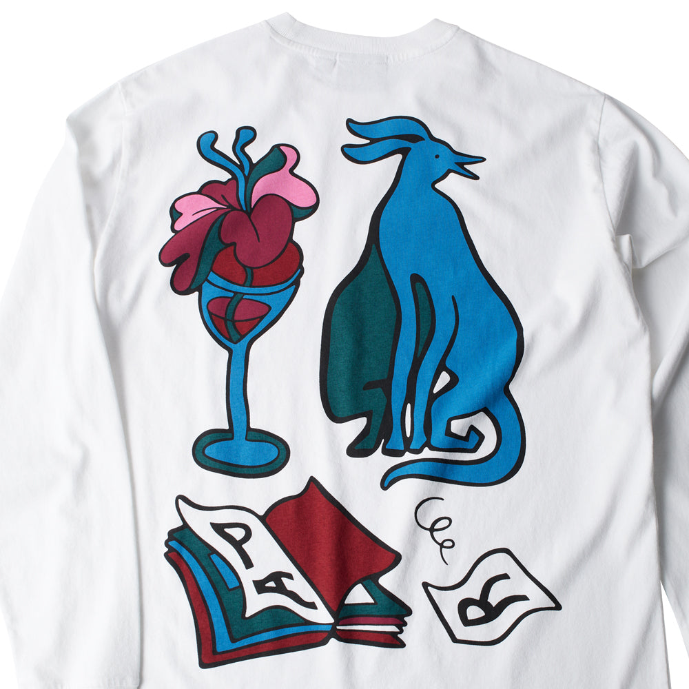 by parra 51116 wine and books ls t shirt white