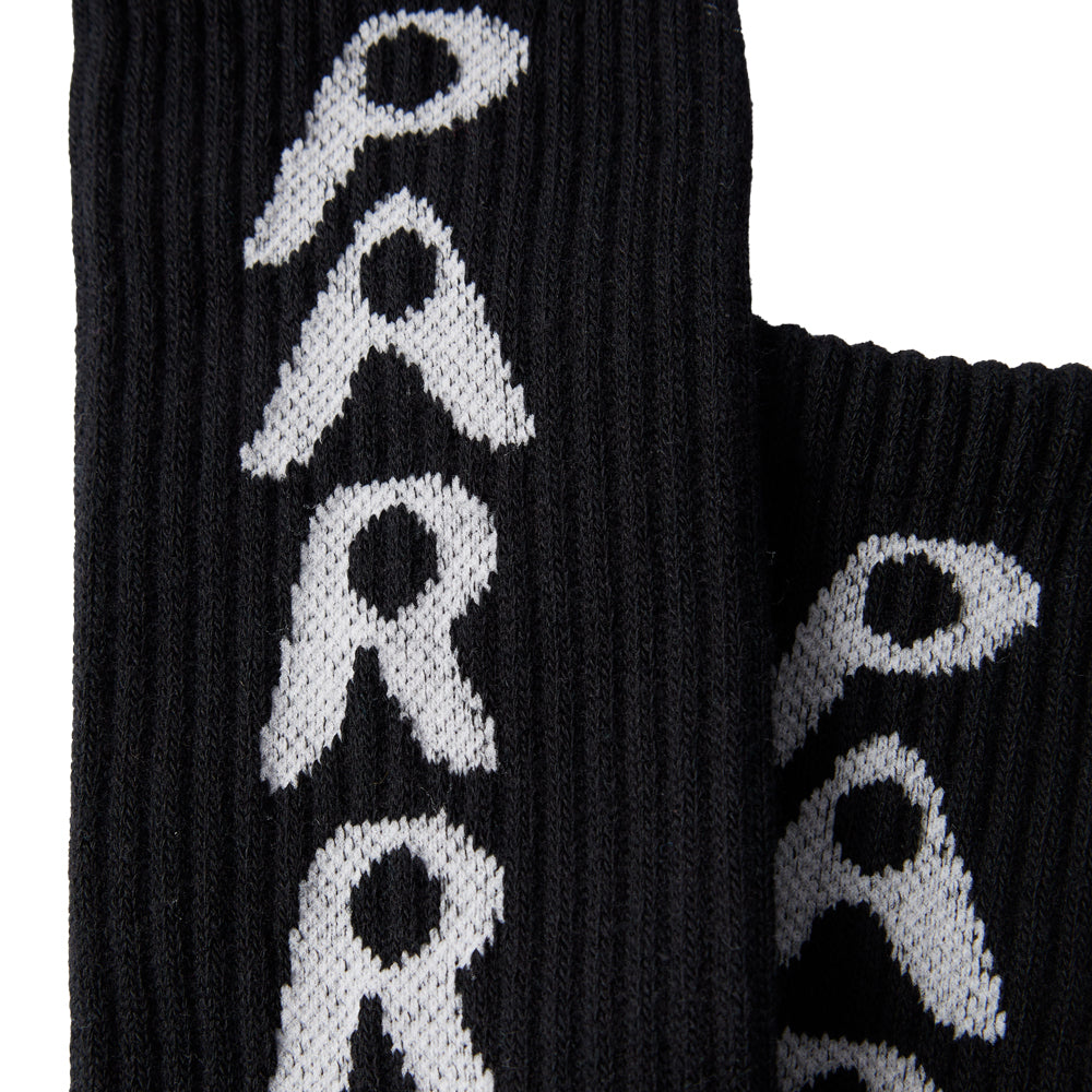 by parra 51176 hole logo crew socks black
