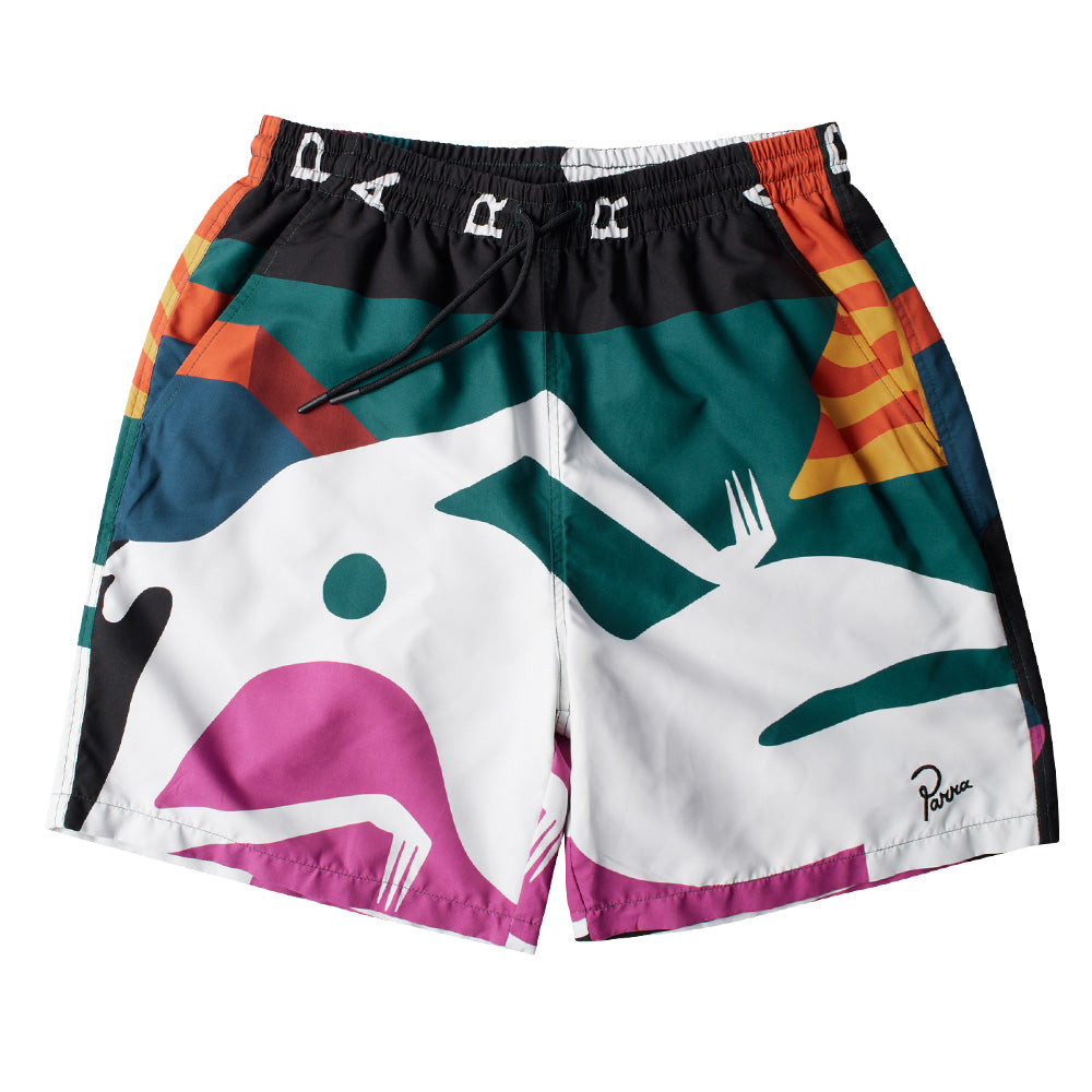 by parra 51335 beached in white swim shorts multi