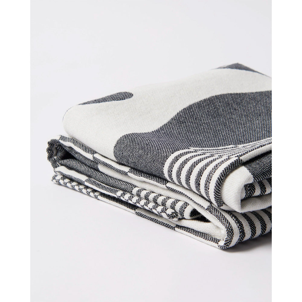 by parra 54276 infinite kitchen bird towel set black