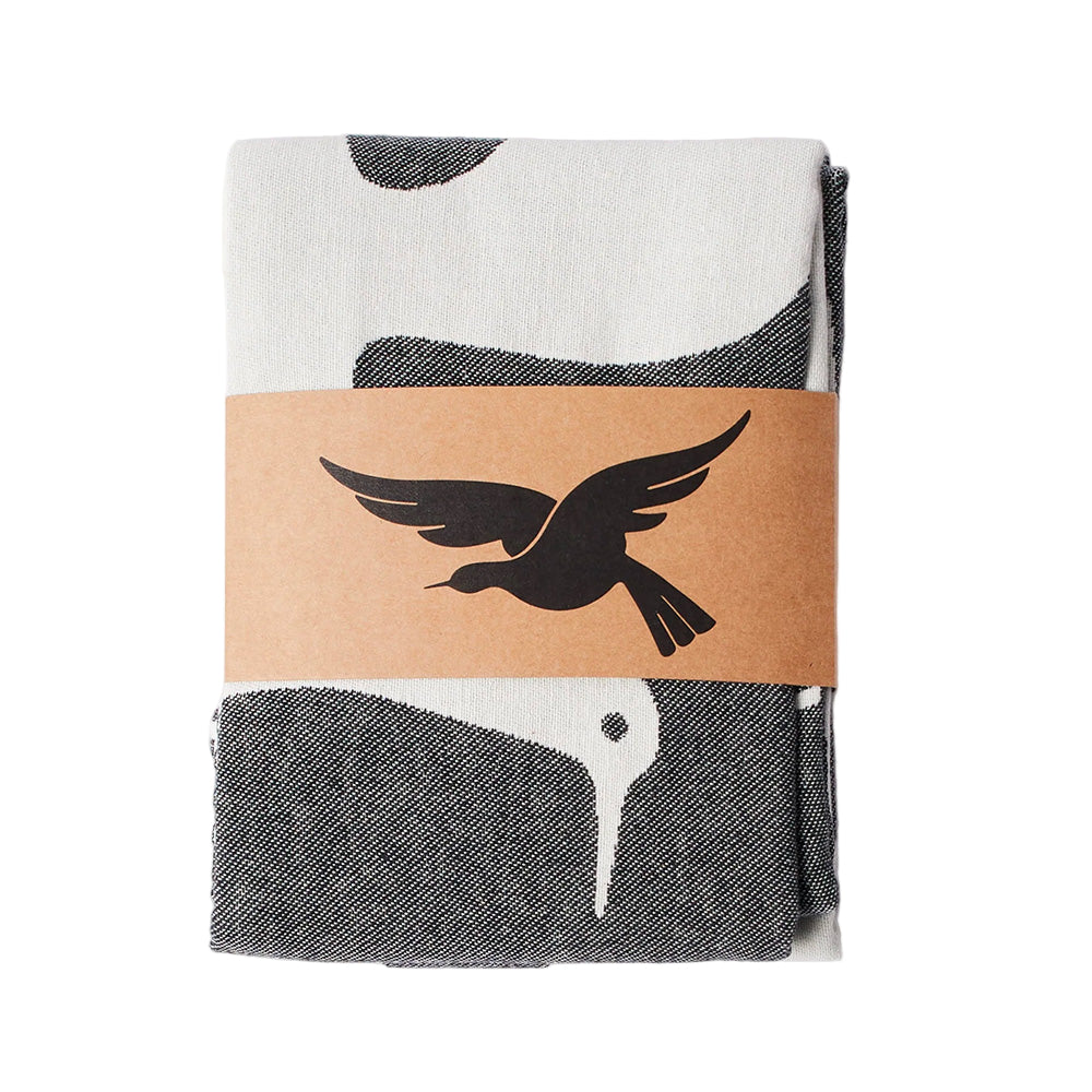 by parra 54276 infinite kitchen bird towel set black