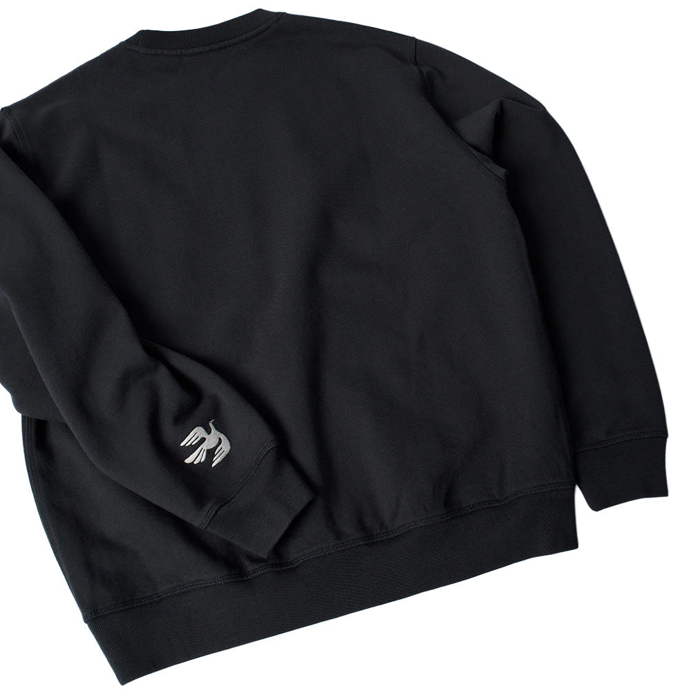 by parra 54320 weird trad logo crewneck sweatshirt dark navy