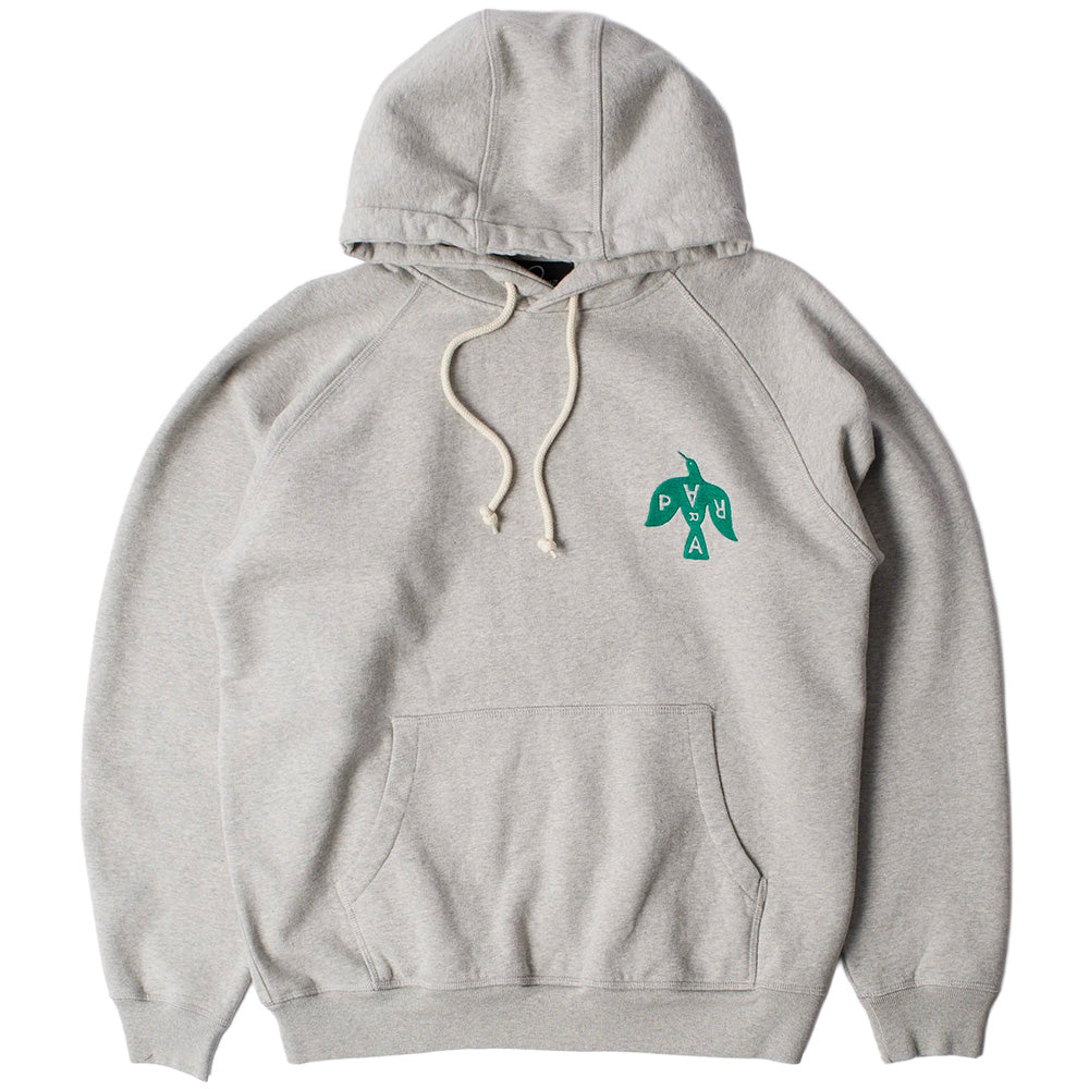 by parra 54325 crow logo hooded sweatshirt heather grey