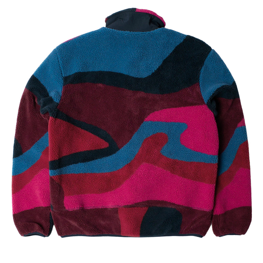 by parra 54345 full ftp booster polar fleece pullover jacket red