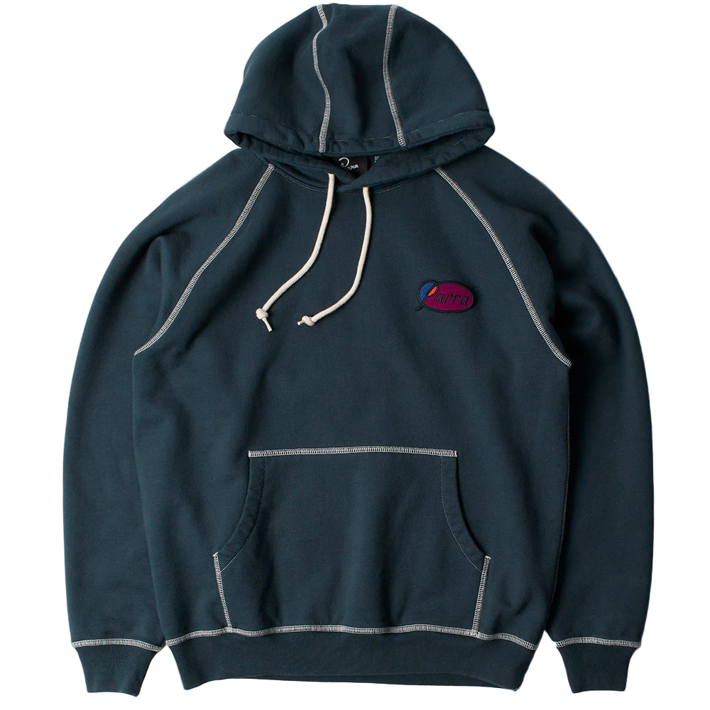 by parra 54431 circled script logo hooded sweatshirt dark blue