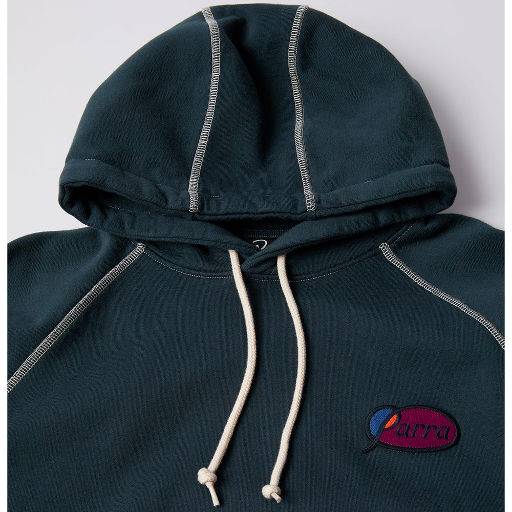 by parra 54431 circled script logo hooded sweatshirt dark blue
